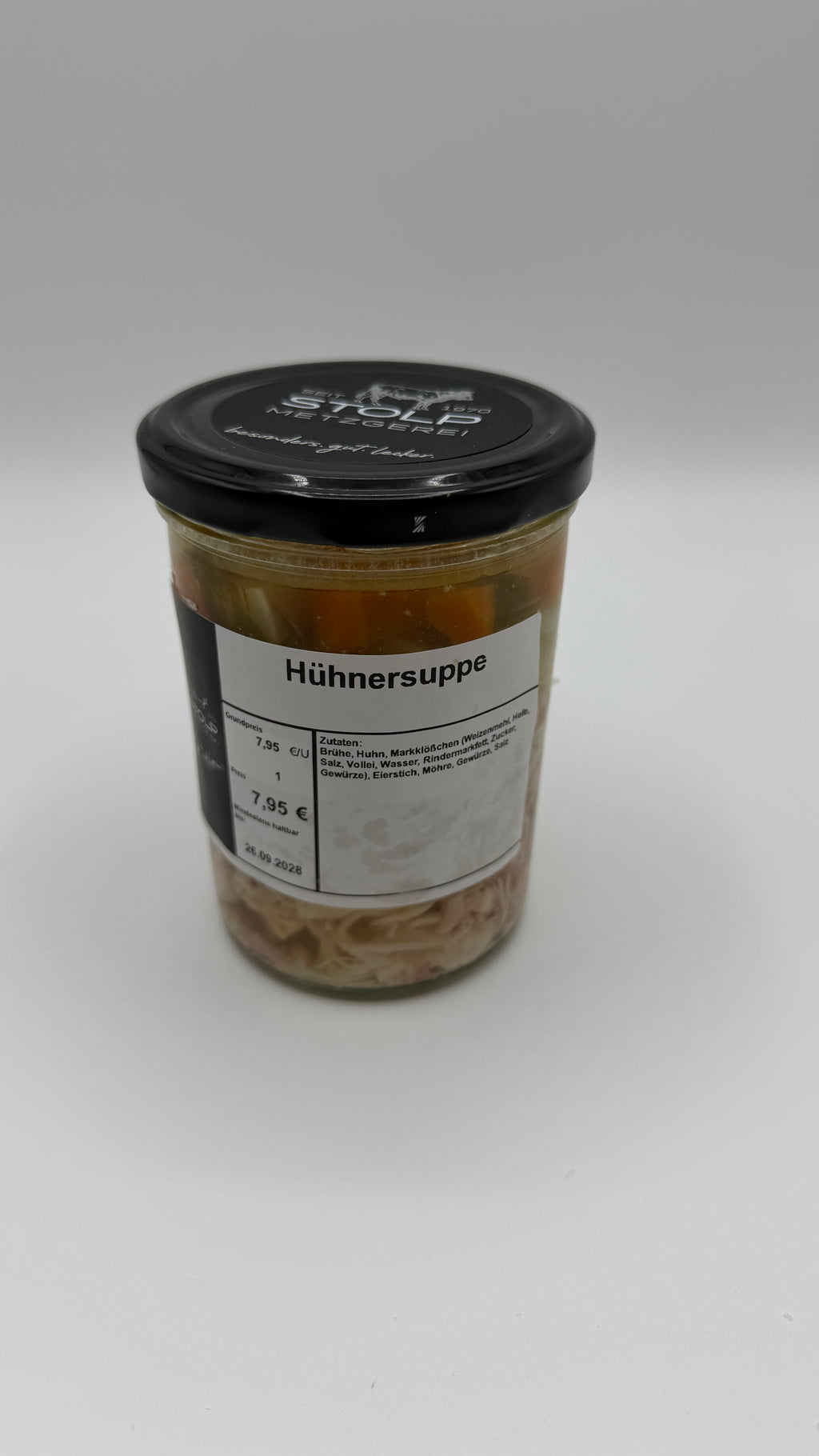 Hühnersuppe im Glas