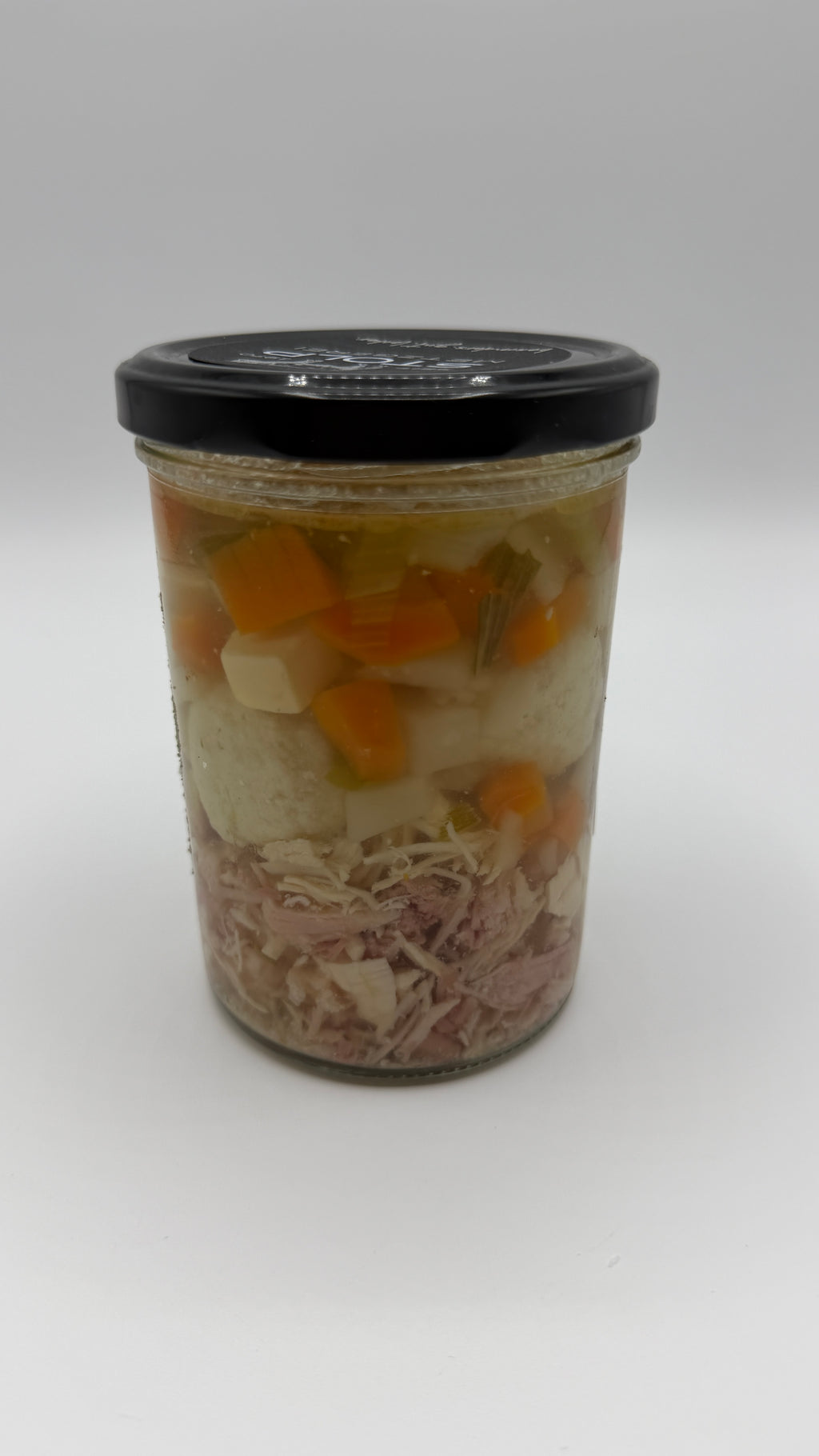 Hühnersuppe im Glas
