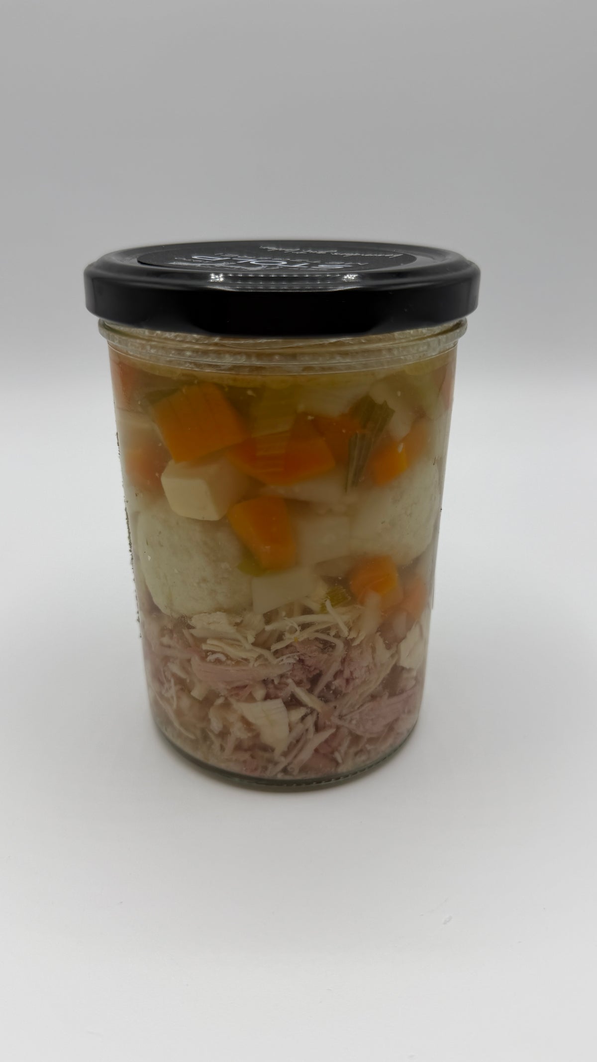 Hühnersuppe im Glas