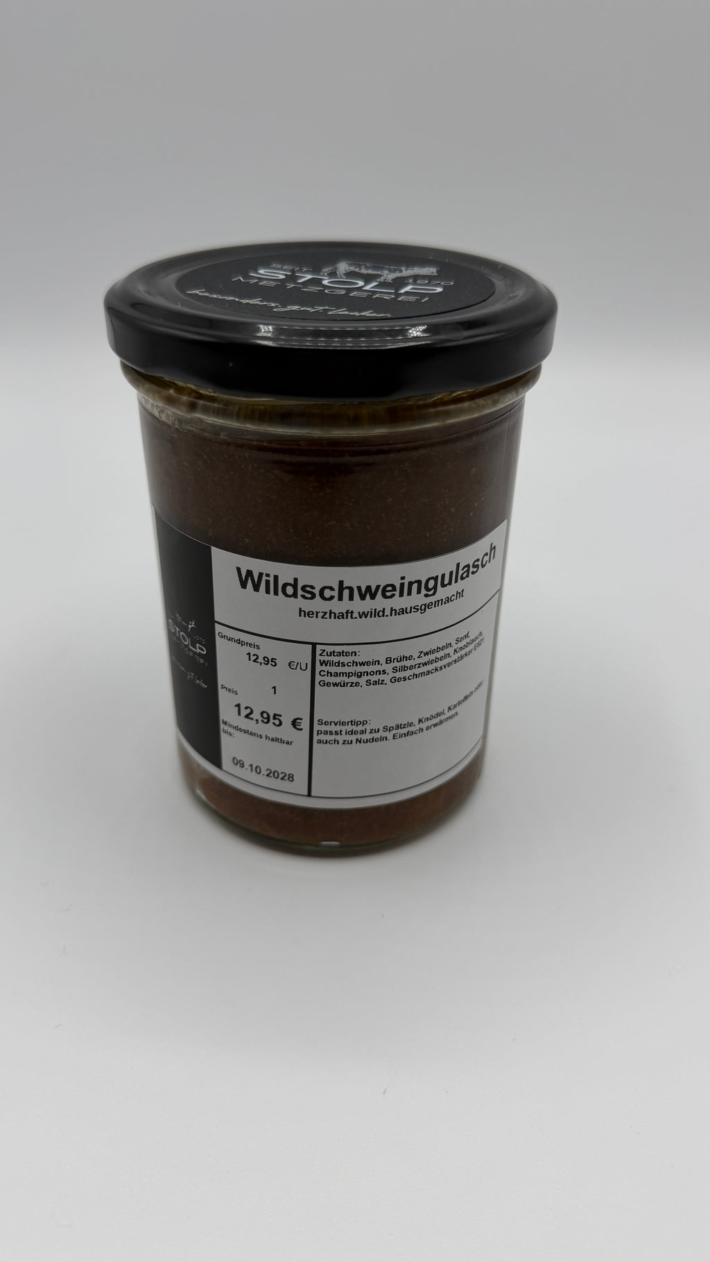 Wildschweingulasch in Glas