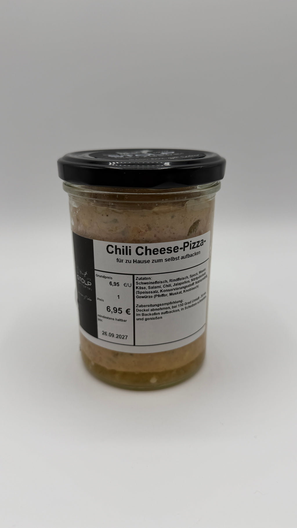 Chili-Cheese Pizza Fleischkäse im Glas