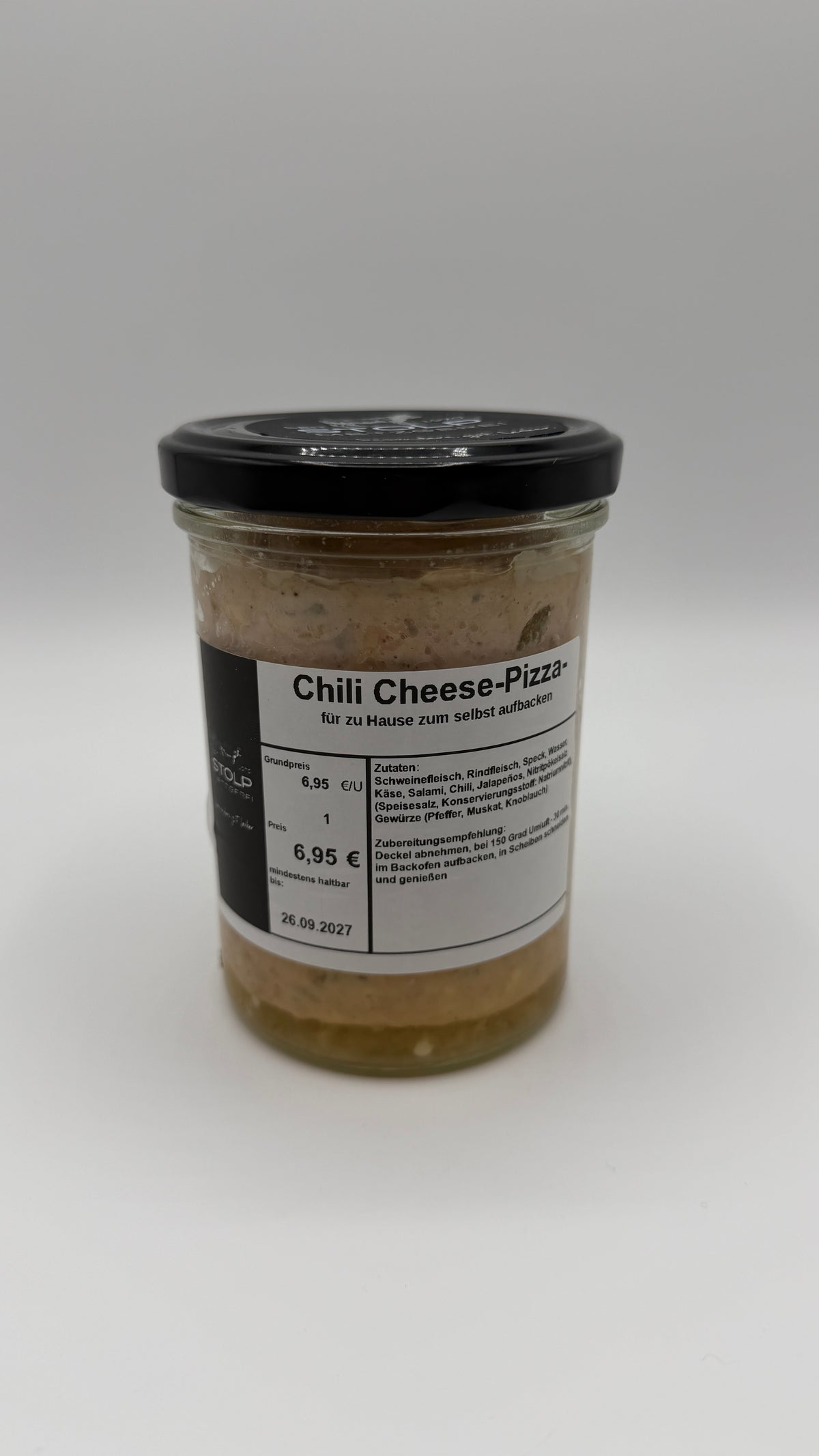 Chili-Cheese Pizza Fleischkäse im Glas